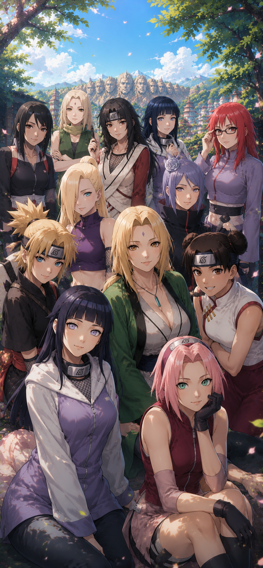 Naruto Konoha Shinobi Group Portrait 4K Mobile Wallpaper