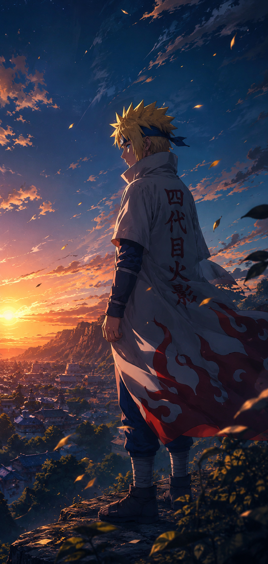 Naruto Minato Namikaze Golden Sunset 4K Mobile Wallpaper