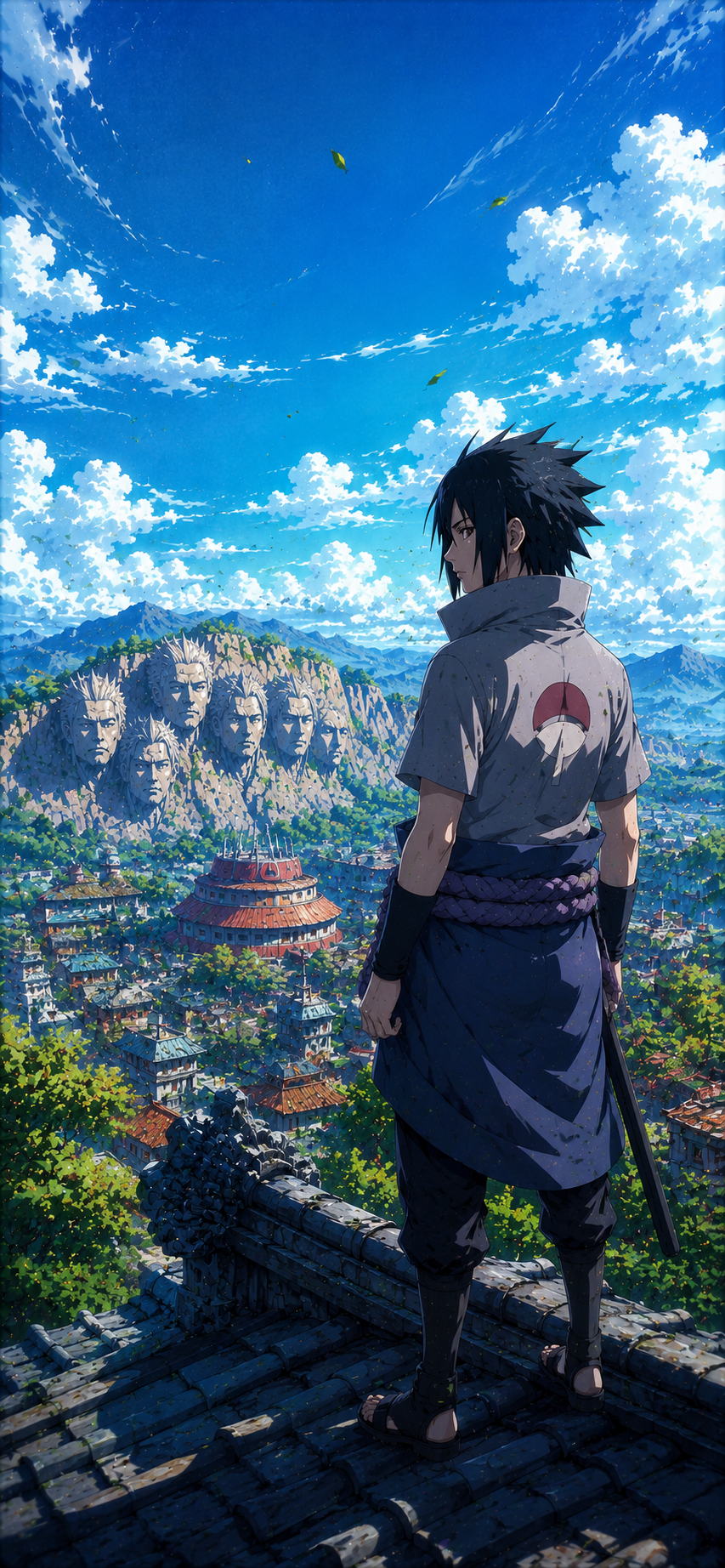 Narutosasuke Uchiha Lake View Sunset 4K Mobile Wallpaper