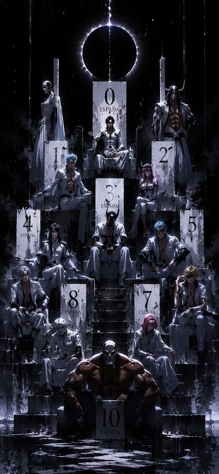 Bleach Gotei 13 Captains Monochrome 4K Mobile Wallpaper 4K anime wallpaper preview
