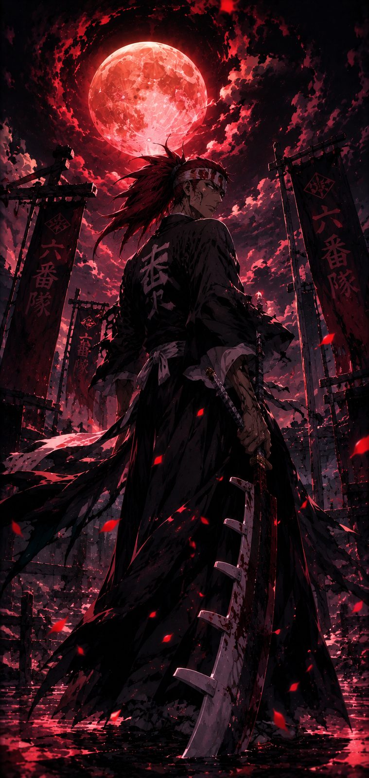 Bleach Ichigo Blood Red Moon 4K Mobile Wallpaper 4K anime wallpaper preview
