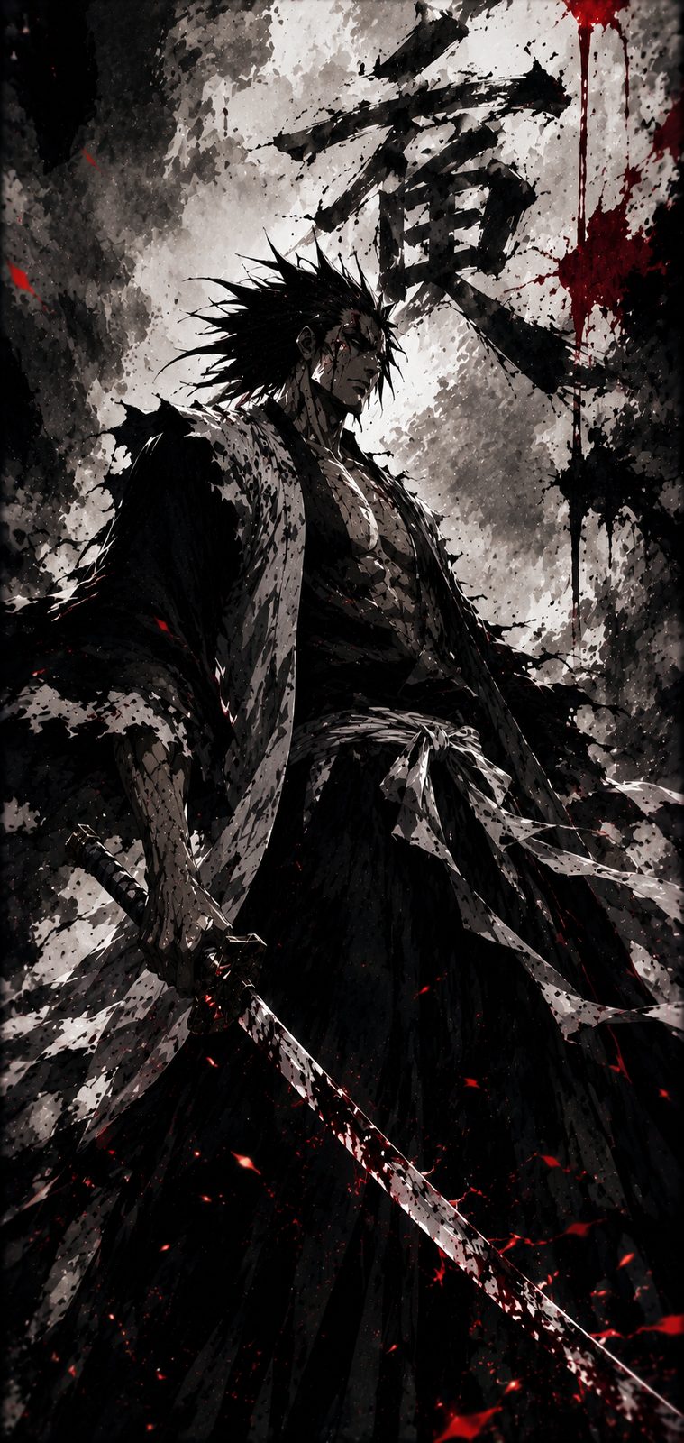 Bleach Ichigo Kanji Shadow Art 4K Mobile Wallpaper 4K anime wallpaper preview
