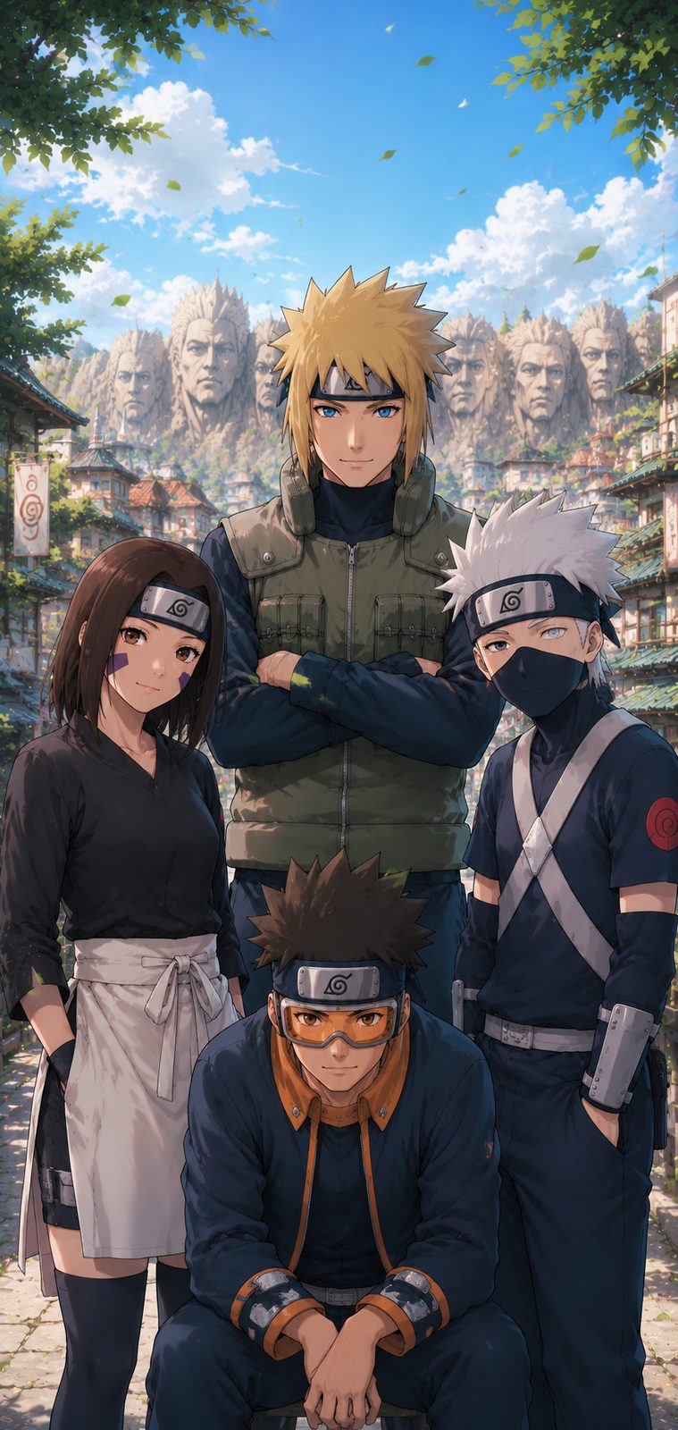 Naruto Hidden Leaf Heroes Group 4K Mobile Wallpaper 4K anime wallpaper preview for mobile and desktop